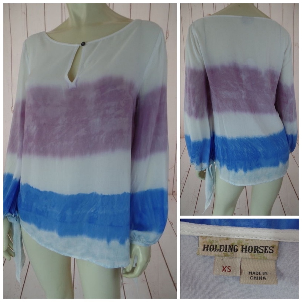 Holding Horses Anthropologie Top XS Tie Dye Effect
